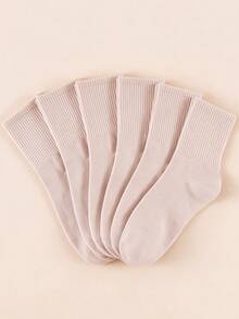 1/6/15 Pairs Unisex Solid Pink Basic Minimalist Casual Sports High Elastic Moisture-Wicking Breathable Seamless Cuff Loose Fit Socks For Daily Commute Home Wear Suitable For All Seasons - Pink - View 12