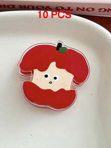 30/10pcs Apple Cartoon Decorative Gift Sealing Clip, Note Holder, PP Clip, Cute Small Item For Students As A Gift - Multicolor - View 3