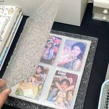 1pc Transparent Water Ripple Acrylic Photo Album, Card Collection Album, High Visibility Storage Album, With 4 Square Slots For 3-Inch Cards, Colorful Minimalist Photo Album, Suitable For Bedroom, Living Room And Study Display And Collection - Multicolor - View 9