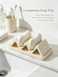 Unique Modern Design Wavy Soap Dish, Faux Agate With Base Soap Box Soap Holder Soap Tray, Suitable For Shower, Countertop, Kitchen Sink, Anti-Slip Soap Rack, Rust-Proof Soap Storage Box, Suitable For Home And Hotel - Multicolor - View 1