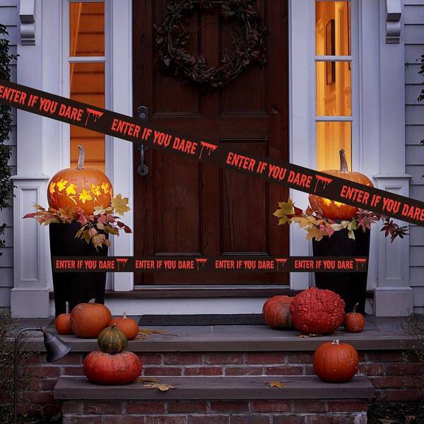 1Roll (5 Meters) Non-Personnel Caution Tape Suitable For Halloween Warning Decoration, Isolation Barrier For Parties, Events, Hazard Tape For Floors, Floors, / Decoration - To Install