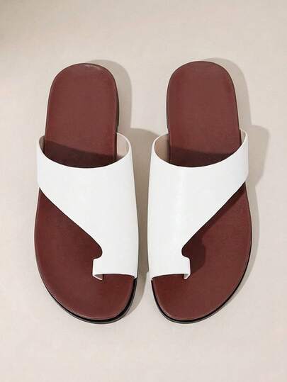 HighSole Women's Fashionable White Comfortable Flat Beach Sandals