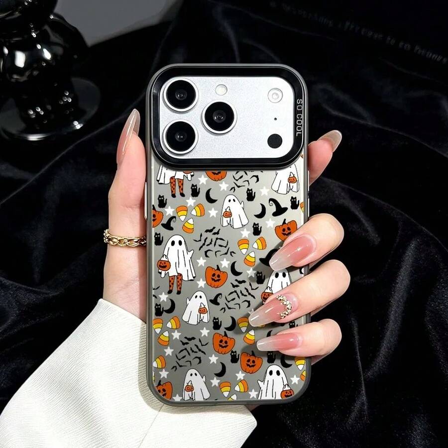Halloween Ghost Pattern For IPhone 17 Air 16 15 14 13 12 11 Pro Max Plus Shockproof Plating Matte Cover Phone Case FJVT - 001 - 查看 1