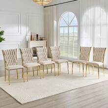 Dining Chair Beige Made Of Metal For Dining Room And Kitchen - Beige - View 5