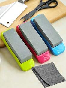 Vigour Summer 2pcs (Whetstone + Non-Slip Base) High Hardness Double-Sided Whetstone With Non-Slip Base, Multi-Functional Small Sandstone For Home Kitchen Knife Sharpening, Suitable For Housewives, Outdoor Camping Enthusiasts, Auto Repair Technicians, Craftsmen, Applicable To Home Kitchen, Outdoor Camping, Auto Repair, Craft Workshop, Industrial Processing, Quickly Sharpen And Repair Knives, Easy To Maintain And Wear-Resistant Sharpening Tool, Knife, Scissors, Plane Sharpening Device - A - View 12