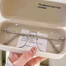 1pc Full Metal Frame Rhinestone Decor Transparent Lens Glasses, Women's Fashion Decorative Glasses, Daily Wear (Without Glasses Case) - Multicolor - View 12