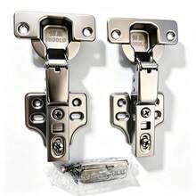 2pcs G Series 3-Stage Soft Close Silent Durable Cabinet Door Hinges, Damping Hinges For Wardrobe And Cabinet Doors, 1 Pair - 3-section Soft-close Hinge Large Curve (No Lid) - View 7