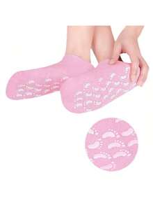 Moisturizing Socks, Gel SPA Moisturizing Therapy Socks, Soften And Repair Dry Cracked Hand And Foot Skin Care, Effectively Repair Dry Cracked Hand And Foot Skin - Pink - View 3