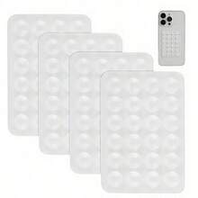4pcs Silicone Phone Holder, Double-Sided Suction Cup Phone Holder, Silicone Suction Cup, Non-Slip Phone Holder, Suitable For All Phone Models, Transparent, Suitable For IPhone And Android Phones, Birthday Gift, Suitable For Family And Friends Phone Holder, Phone Accessories - Clear - View 9