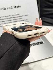 1pc Customized Personalized Photo DIY Lovers Name Heart Element Pattern Fashion Cream Texture Full Coverage Anti-Drop Soft Phone Case, Compatible With Apple 17ProMax/16Pro/15Pro/14 Plus/13 Pro/12 Pro Max/11/XsMax/8/7/6Plus Phone Accessories - White - View 6