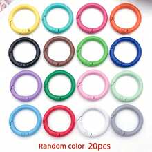 10/30/50pcs Metal Spring O-Ring Round Carabiner Key Ring Candy Color Quick Release Clip DIY Accessories For Keychain, Bag, Handbag - Multicolor - View 34