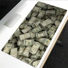 1pc Cool Dollar Mouse Pad Long Non-Slip Many Banknotes Desk Pad Office Gameing Table Mat Back To School, Creative Mousepad For Office Gaming Working - View 8