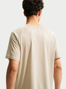 Nike Men's AS M NK AF STRIDE SS TOP Short Sleeve Knit Collarless T-Shirt TIH0746-236 - Beige - View 4