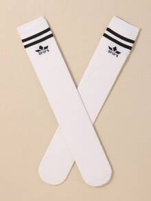 1/5 Pairs Random Color Knee High Socks, Soft Striped Athletic Socks, Black White Socks For Kids Students Football Basketball Rugby Training Boys - Multicolor - View 10