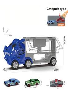 Children's Dinosaur Cargo Transport Truck, Handheld Storage Sliding Toy Car, 3-In-1 Dinosaur Container Transport Vehicle, Transformable Inertia Launching Toy Car, Parent-Child Interactive Educational Game, Boys Gift (Random Car) - Multicolor - View 19