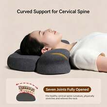 Bantal Traksi Serviks Busa Memori, Bantal Memori Rebound Lambat, Bantal Penopang Leher untuk Tidur, Bantal Leher Berzona, Sarung Bantal Dapat Dilepas dan Dicuci - MultiWarna - View 3