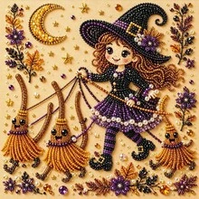 1pc New Halloween Pearl Painting Handmade DIY Sticker Decorative Painting Material Kit Set (Random Style) - Multicolor - View 3