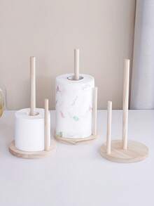 Wooden Paper Towel Holder, Kitchen Paper Towel Rack | Bathroom Towel Roll Rack Storage Stand, Non-Slip Countertop Vertical Paper Roll Holder For Kitchen And Bathroom Countertops - Multicolor - View 8