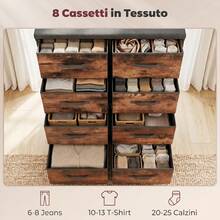 Storage Cabinet, Metal, 84.5 X 30.5 X 100 Cm, For Bathroom, Living Room And Hallway, Rustic Brown - Brown - View 5