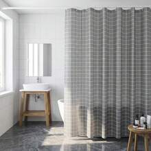 Noveish Shower Curtains - Grey Plaid - View 4