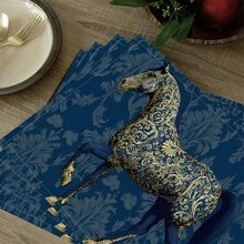 1pc/4pcs/6pcs Horse Pattern Printed Linen Placemats, Rectangular Table Mats, Washable, Easy To Clean, Plate Mats, Bowl Mats, Western Style Table Mats, Suitable For Kitchen, Dining Room, Family Gatherings, Coffee Table And Daily Table Decor - Multicolor - View 9