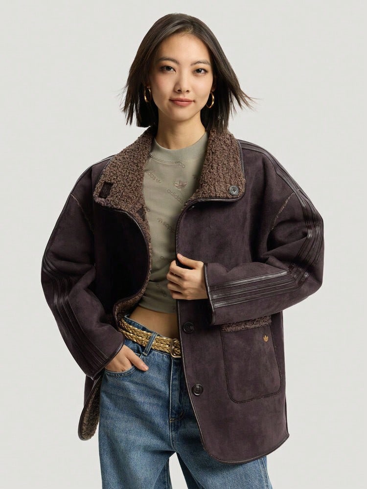 Adidas Originals Women's CRFT JKT W Faux Fur Jacket KT3146 - Brown - View 1