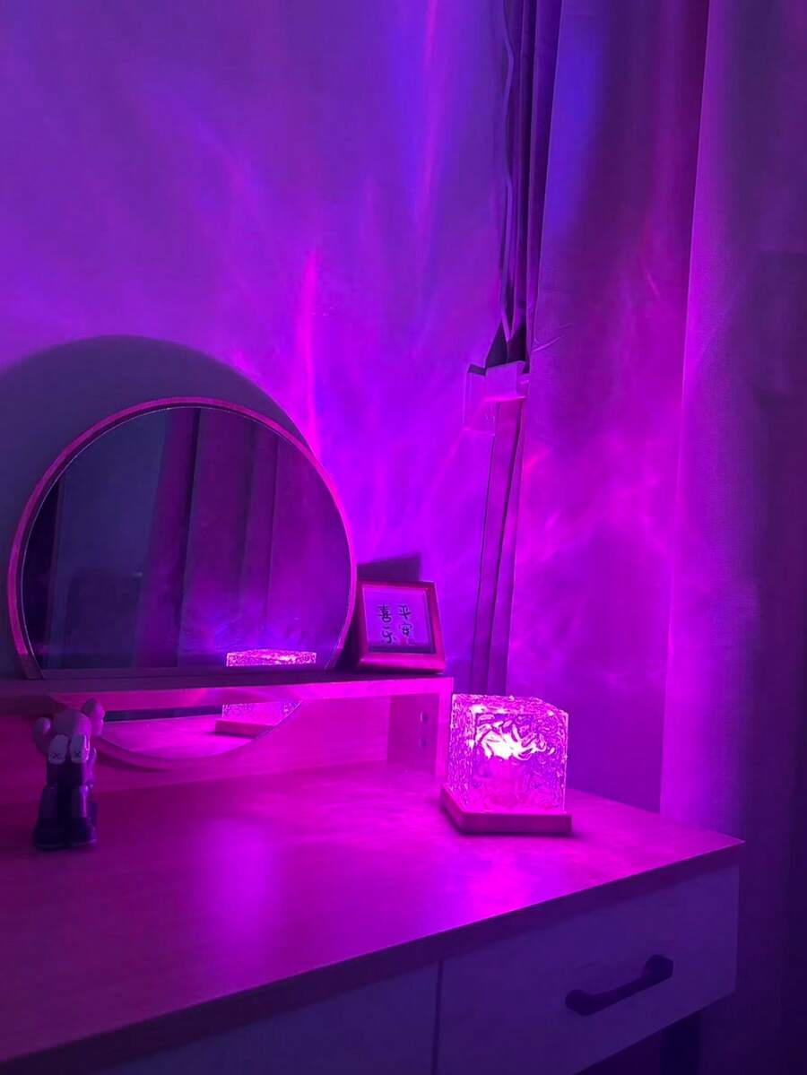 1pc 16-Color Water Ripple Polar Light Projection Night Lamp, Glowing ...