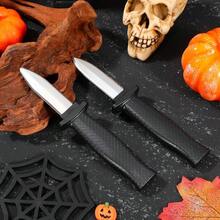 1/2件裝伸縮假道具刀，惡作劇魔術玩具，可消失的塑膠刀片刀，適合萬聖節、愚人節玩笑 - 彩色 - 查看 5