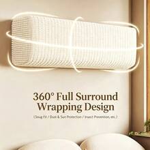 1pc Elastic Air Conditioner Dust Cover, Stretchable Full Coverage Wall-Mounted AC Protector With Elastic Opening, Universal Washable Dust Cover For Split Indoor Unit, Home Bedroom Office - Multicolor - View 5