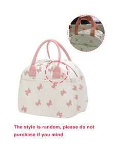 Corduroy Bow Lunch Bag And Cup - Includes Utensil Storage Bag, Women's Lunch Box, Insulated Lunch Bag, Cute Corduroy Lunch Bag, Reusable Work Lunch Box, Multi-Function Large Capacity Insulated Bag, 304 Stainless Steel Vacuum Cup, Minimalist Fresh Unisex Portable Water Bottle, Suitable As Gift For Friends And Family Or Birthday Present - Multicolor - View 11