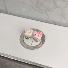 SANRIO 6 Styles/Cartoon Cute Helio Kitty Toilet Flush Button, Long Nail Toilet Tank Press Assistant, Suitable For Dorm, Hotel, Home Bathroom, Perfect Gift For Halloween, Christmas, Birthday For Friends (Mixed Set Randomly Sent) - Toilet Flush Button (Style Random) - View 4