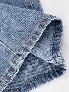 Girls' Spring Denim Jeans, New Fashion Style - Blue - View 7