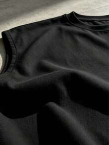 Men's Summer Casual Loose Crew Neck Tank Top, Vacation Style Sports Black - Black - View 9