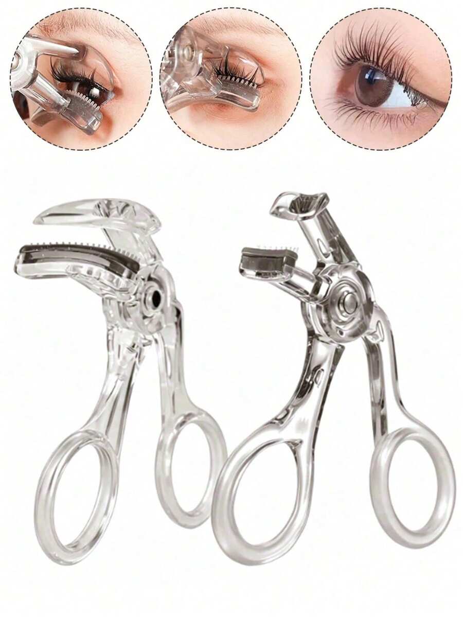2pcs New Large Angle Frameless Women's Partial Eyelash Curler, With Comb Design, Can Curl And Long-Lasting Shape Eyelashes, Easy To Operate (1pc), Best Seller - Multicolor - View 1