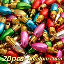 10/20pcs Vintage Metallic Color Christmas Light Bulb Pendants, Holiday Mini Lantern Beads, Suitable For Christmas Tree Decoration, Garland Beads, DIY Jewelry, Home Decor - Light Bulb - View 15