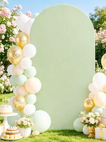 Sage Green Arch Backdrop, 5ft, 6ft, 6.6ft, 7.2ft, 7.87ft Wedding Arch Cover 2pcs Spandex Fabric Arch Backdrop Dome Arch Backdrop Fabric Suitable For Birthday Party Wedding Arch Frame Decoration (Arch Frame Not Included, Fabric Backdrop Only) - Sage Green - View 11