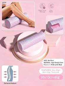 1pc High Density Foam Solid Roller Massager, Deep Tissue, Relax Back And Leg Muscles, Designed For Muscle Massage Release, Fascia Trigger Point Release, Sports, Yoga, Pilates And Stretching, Muscle Massage - Multicolor - View 6