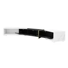 Tv Stand Black Made Of Wood For Living Room - Black and White - View 7