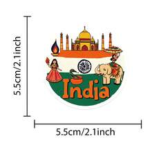 50Pcs Funny India Travel Stickers Aesthetics Scrapbook Stickers Pack India Souvenir Graffiti Stickers World Travel Stickers Vinyl Waterproof Stickers For Water Bottle,Computer,Laptop,Phone,Luggage,Notebook,Fridge - Multicolor - View 7