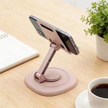 1pc 360° Rotatable Aluminum Alloy Adjustable Tablet Stand, 360° Rotatable Folding Tablet Holder, Universal Smartphone Tablet Desktop Stand With Multi-Angle Silicone Non-Slip Base, Back To School Supplies - Multicolor - View 2