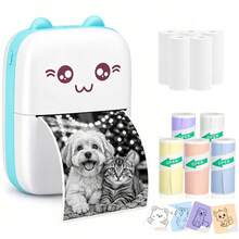 Printer Mini, Pembuat Stiker Termal Tanpa Tinta Portabel, Dapat Diisi Ulang USB, Untuk Buku Catatan, Jurnal, Album Foto, Perjalanan, Catatan, Daftar, Memo, Rumah & Kantor - MultiWarna - View 2