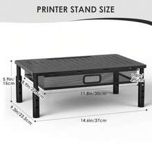 Soporte para impresora de computadora con cajón, organizador de computadora para oficina en casa, impresora, máquina de fax, escáner, latop, 14.5 x 9.2 pulgadas, negro - Multicolor - Ver 5