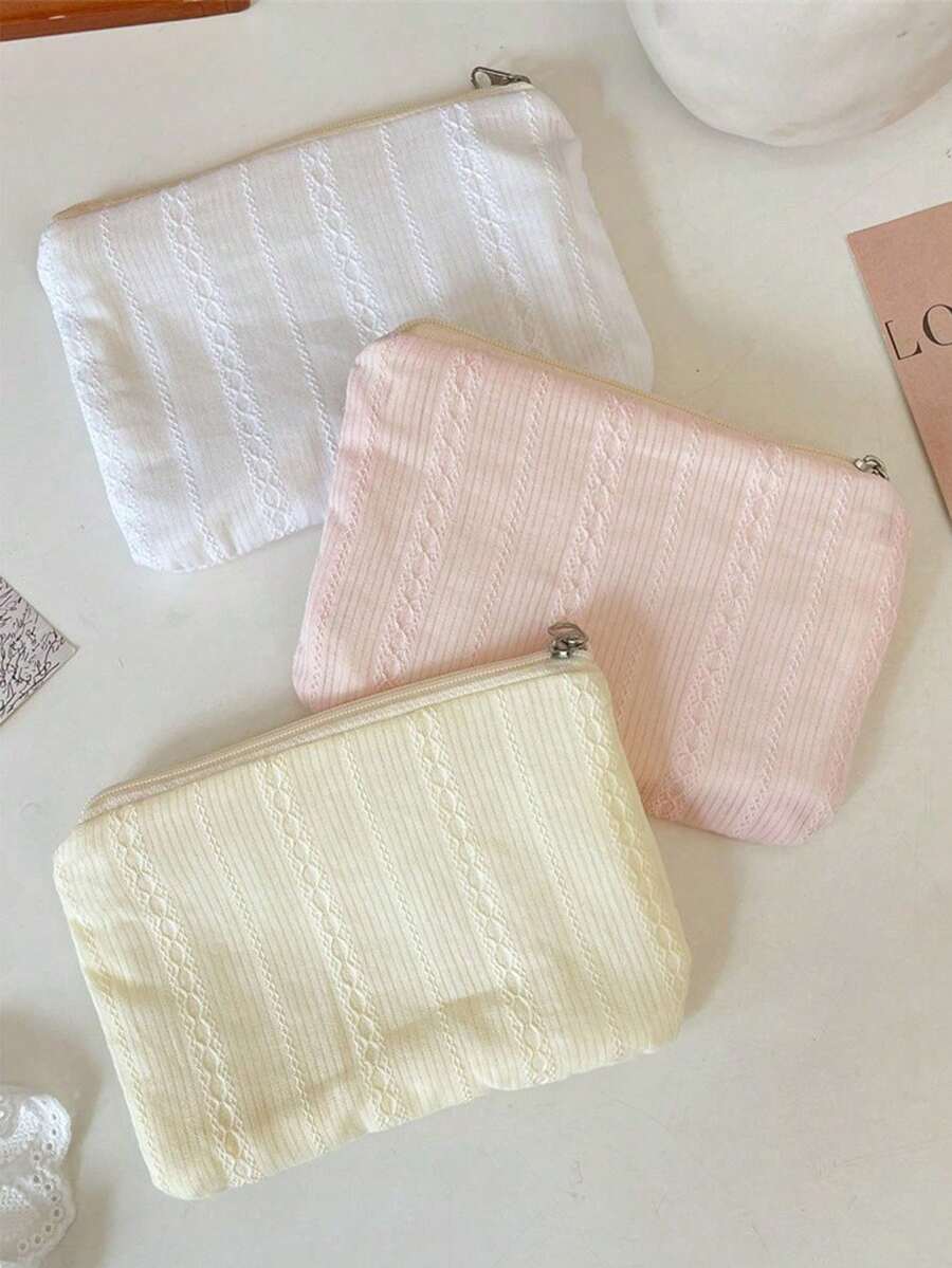 1pc Coin Storage Bag, Cosmetic Organizer, Toiletry Bag, Travel Storage Bag, Portable Storage Bag, Electronic Products Organizer, Stationery Storage, Exquisite Jacquard Texture, Thanksgiving Style, Suitable For Outdoor Travel, Dorm Storage, Desktop Display - Style a - View 1