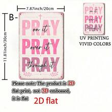 1pc Vintage Letter "PRAY" Metal Sign, Religious Theme, Perfect For Living Room, Bedroom, Kitchen, Dining Room, Office Wall Art Decor, Christmas Decoration, 2D - 1PC - View 13