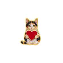 Cute Cat Holding Red Heart Lapel Enamel Pins And Brooches Badge Pins For Backpacks Bags Backpack Cool Decoration Friend For Gifts - Multicolor - View 17