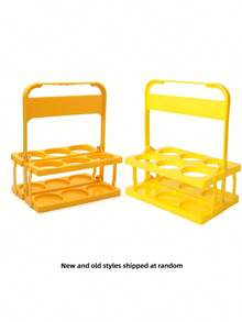 Foldable Plastic 6-Pack Beer & Beverage Carrier - Portable, Lightweight, Sturdy, With Handle, Suitable For Canned & Bottled Beverages (Coffee, Tea, Milk, Etc.); Perfect For Daily Use, Parties, Beer Festivals & Picnics - Multicolor - View 3