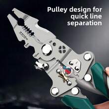 Stainless Steel Multi-Function Wire Stripper, Foldable All-In-One Tool, Suitable For Wire Stripping, Cutting, Twisting And Nail Clipping - C - View 3