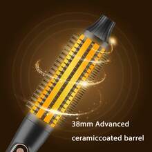 Electric Curling Iron | 38mm Heated Round Brush For Voluminous Curls | 3 Temperature Settings | Fast Styling | Easy To Use | Hair Curling Tool, Women's Holiday Gift - Multicolor - View 5