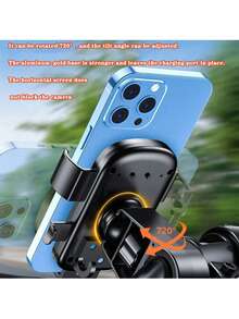 Bicycle Phone Mount, Motorcycle Handlebar Phone Mount, Rotating Phone Holder, Compatible With 4.7 To 7.2 Inch Smartphones - Multicolor - View 9
