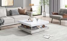 Coffee Table White Made Of Wood For Living Room And Lounge - 白色 - 查看 3